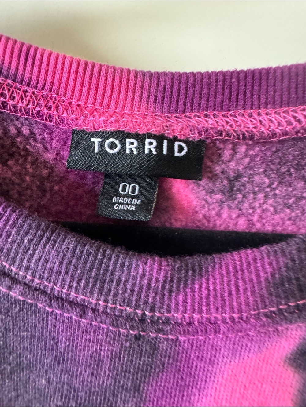 Torrid Pink and Purple Tie-Dye Sweatshirt Top - Picture 2 of 3